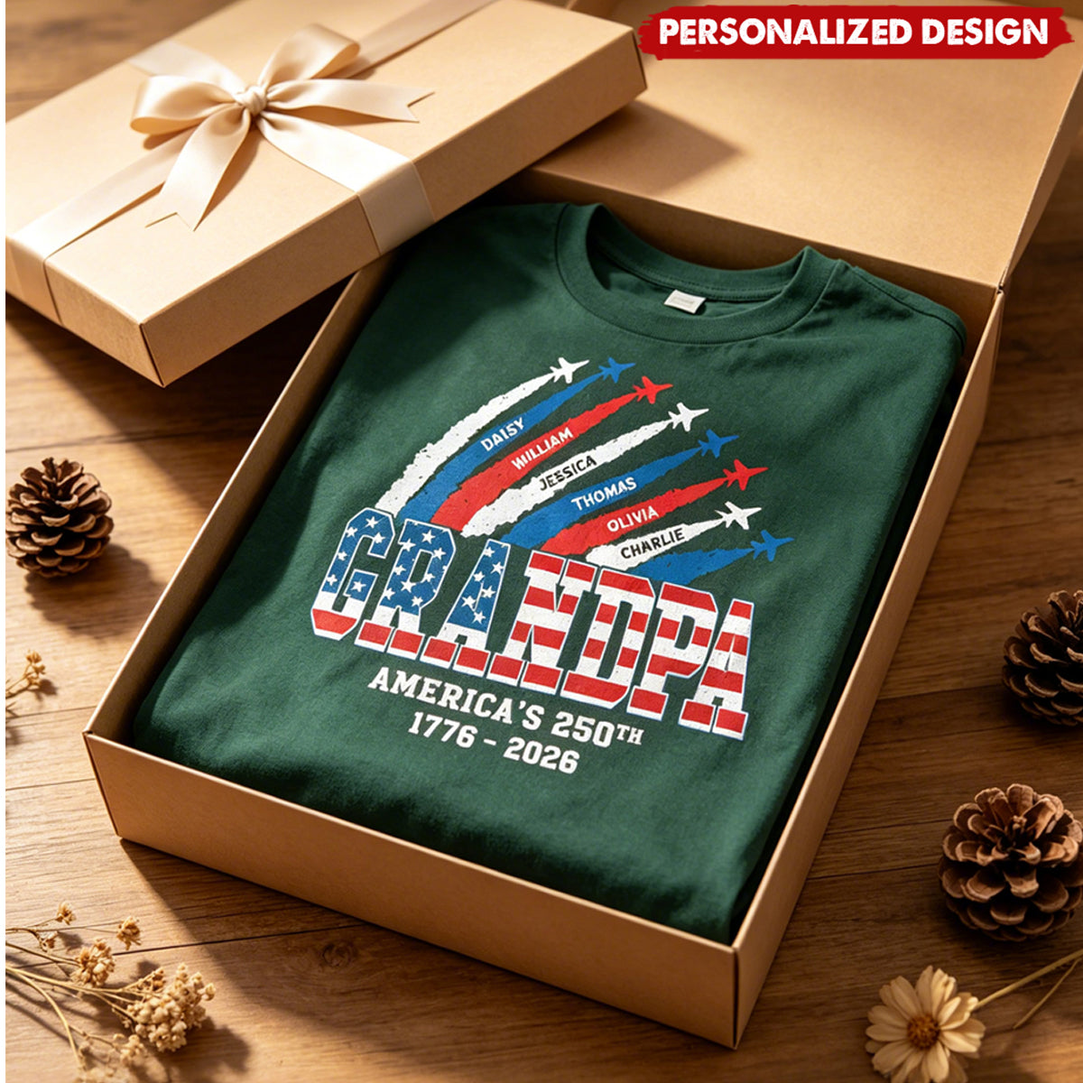 Personalized “Flyover Crew” T-Shirt - Custom Names Patriotic Tee