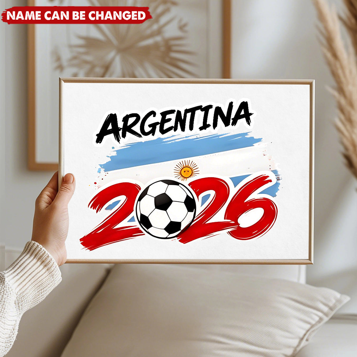 Personalized 2026 World Cup Country Soccer Poster - Custom Name