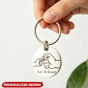 Personalized Multi-Child Fist Bump Keychain - Custom Names Gift