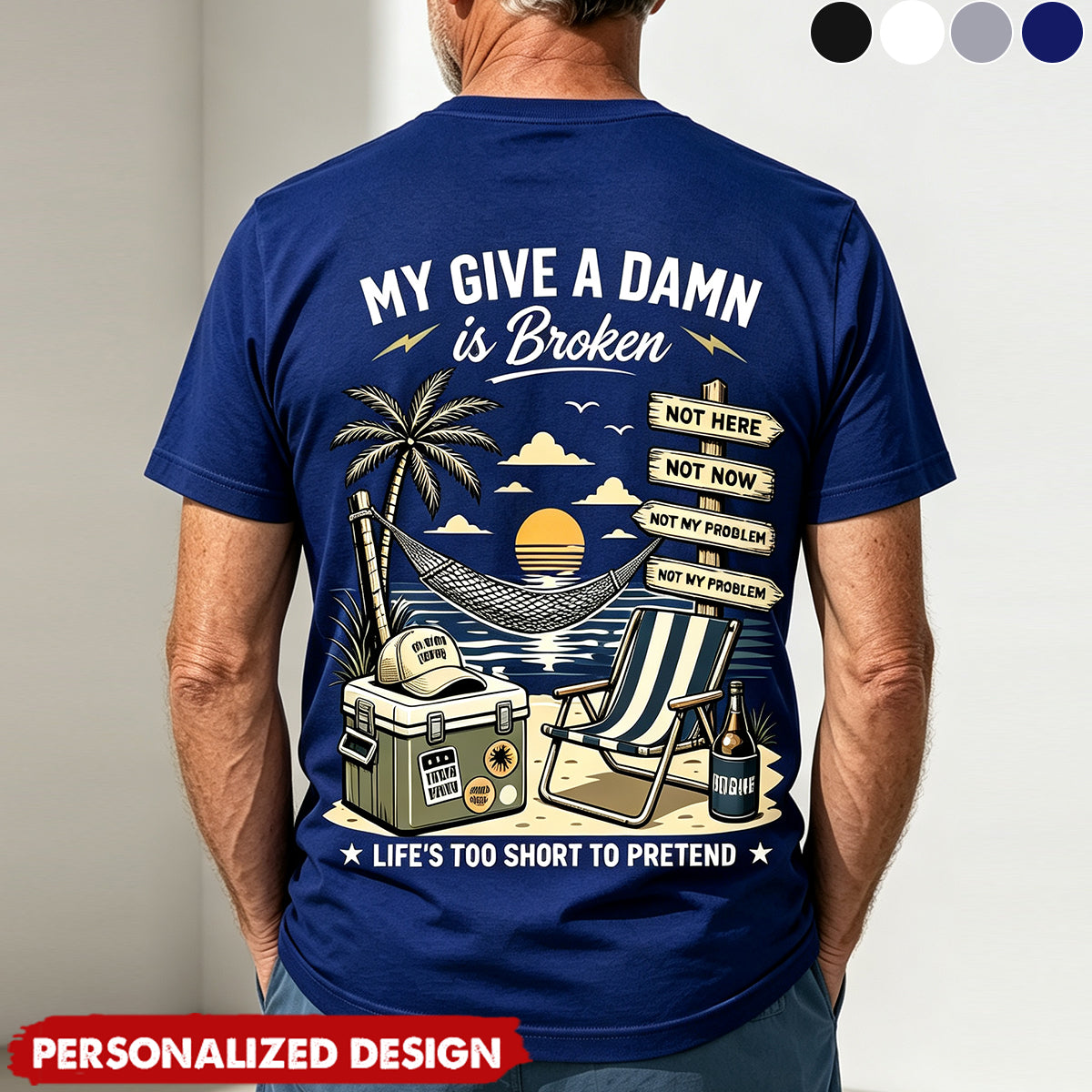 Personalized Too Old To Care Club Men’s T-Shirt - Custom Name