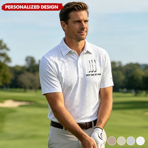Personalized “Best Dad By Par” Golf Polo Shirt with Kids Names- Gift for father,grandpa