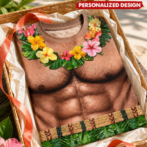 Personalized Optical Illusion Hawaiian Lei Torso T-Shirt
