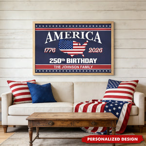Personalized America 250th Birthday Poster - Gift For Patriotic and History Enthusiasts