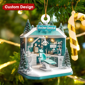 Personalized Dentist Office Christmas Ornament – Custom Dental Clinic Gift for Hygienists & Dental Professionals