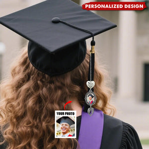 Personalized Photo Graduation Cap Tassel Charm - 2026 Graduation Gift for Her