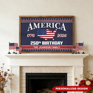 Personalized America 250th Birthday Poster - Gift For Patriotic and History Enthusiasts