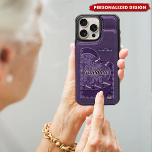 Personalized Grandma/Mom Leather Wallet Phone Case - Gift For Grandma/Mom
