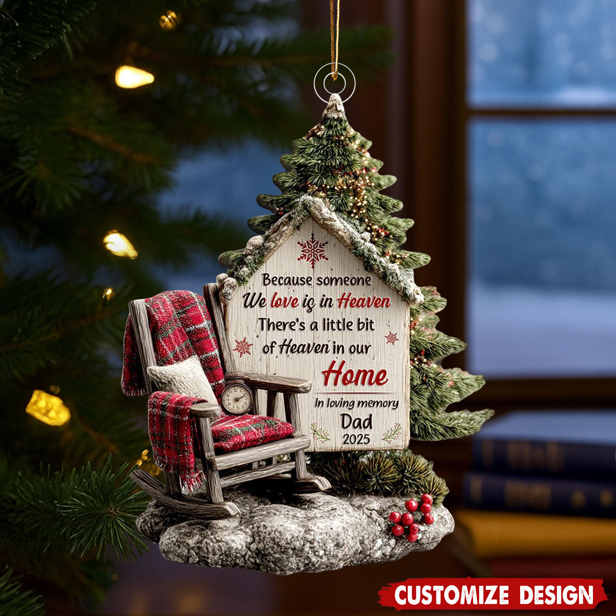 Personalized Memorial Christmas Ornament – Heaven in Our Home Keepsake