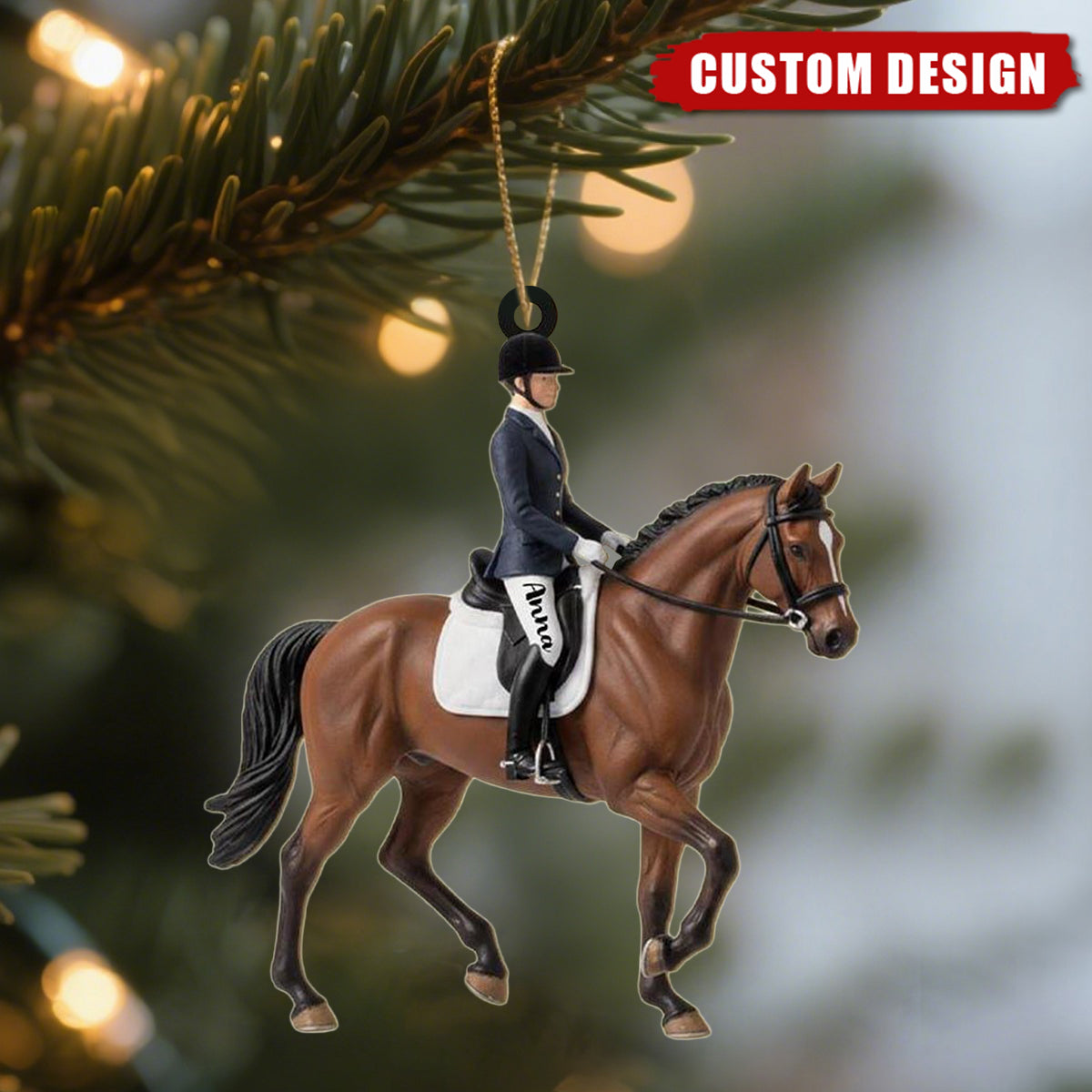 Custom Horseback Rider Ornament - Unique Gift for Equestrians & Horse Lovers