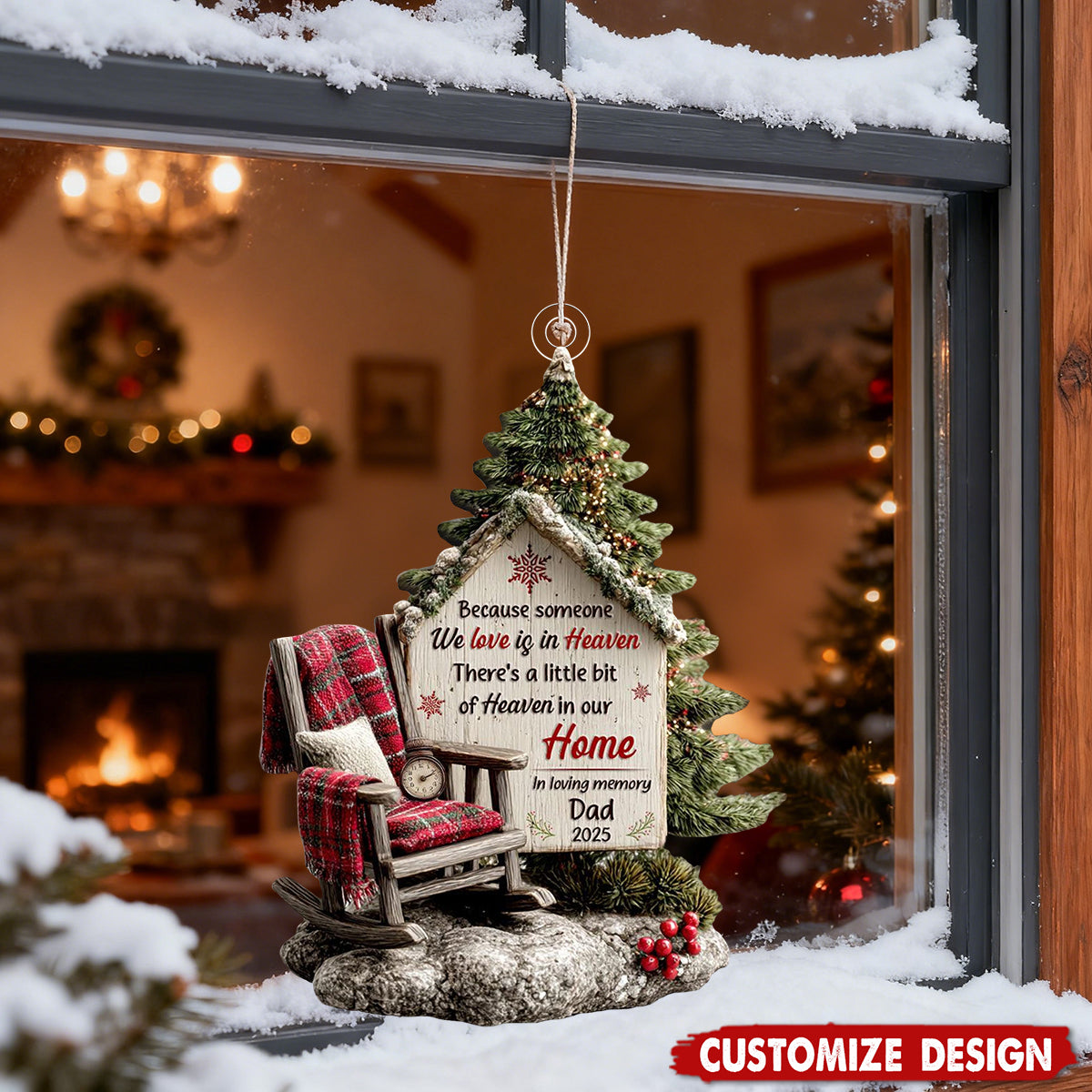 Personalized Memorial Christmas Ornament – Heaven in Our Home Keepsake