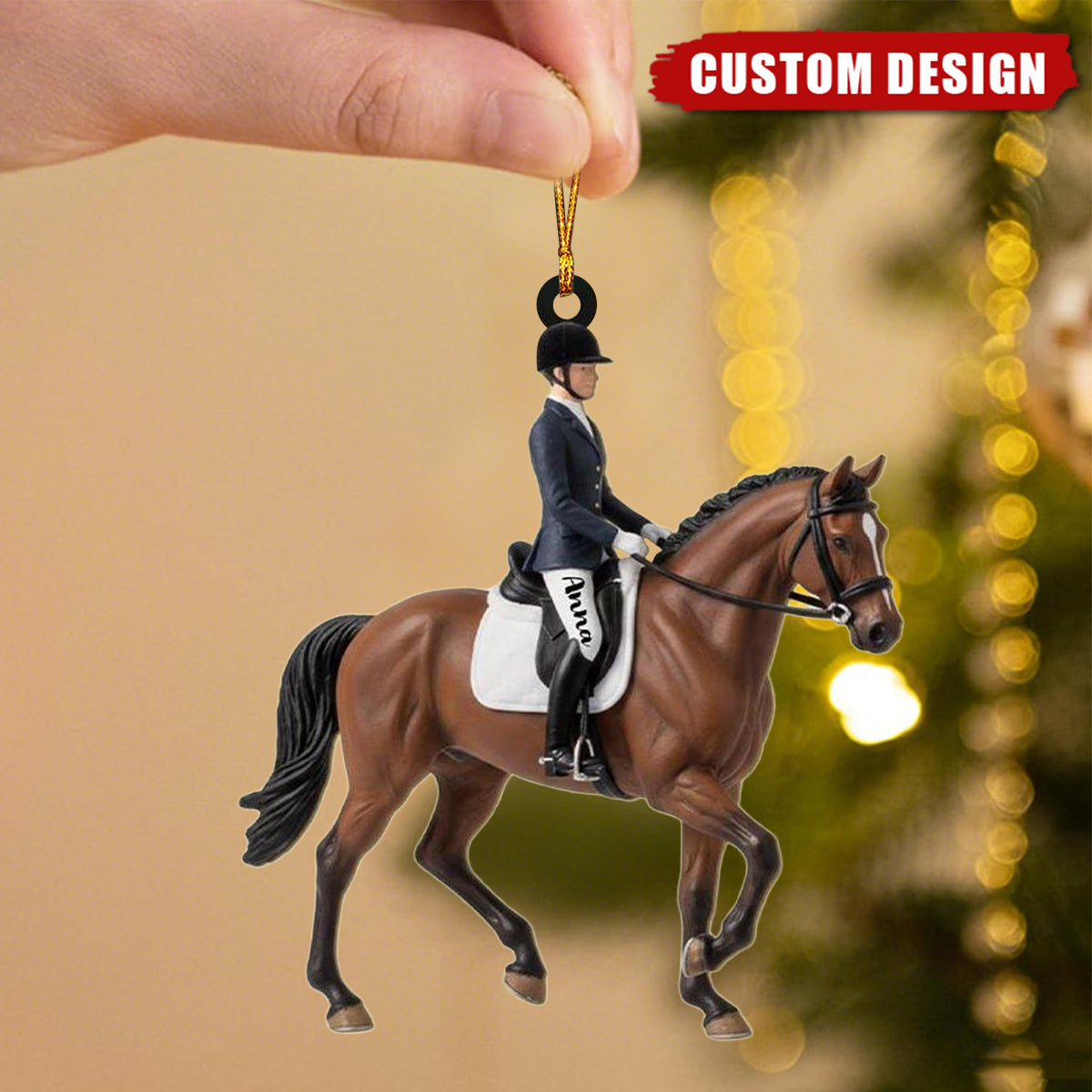 Custom Horseback Rider Ornament - Unique Gift for Equestrians & Horse Lovers
