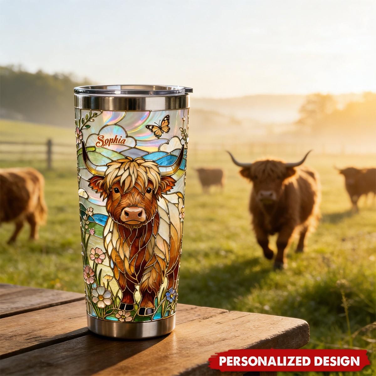 Love Highland Cows - Custom Name Highland Cow Tumbler