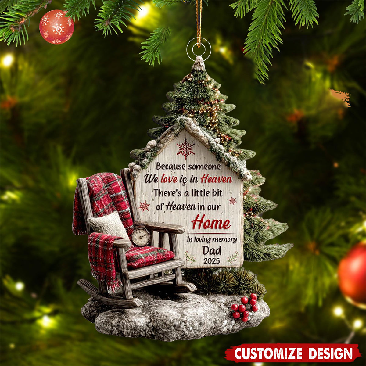 Personalized Memorial Christmas Ornament – Heaven in Our Home Keepsake