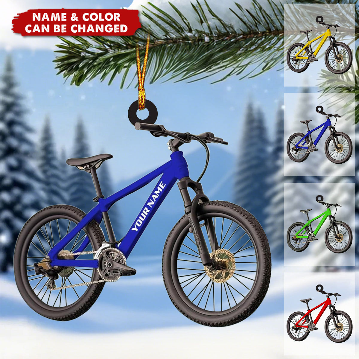 Personalized Bicycle Ornament – Unique Gift for Cyclists and Outdoor Enthusiasts