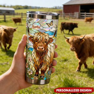 Love Highland Cows - Custom Name Highland Cow Tumbler