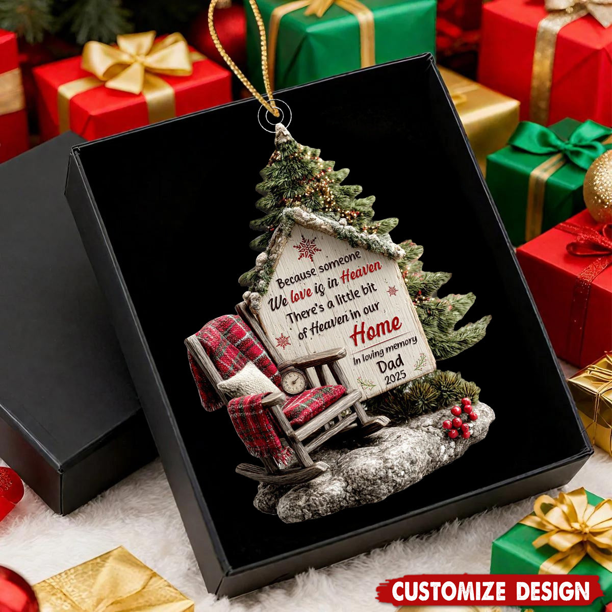 Personalized Memorial Christmas Ornament – Heaven in Our Home Keepsake