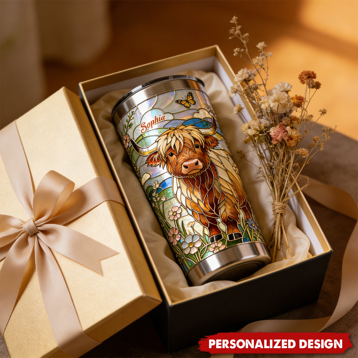 Love Highland Cows - Custom Name Highland Cow Tumbler