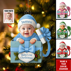 Baby Photo Ornament – First Christmas Personalized Keepsake