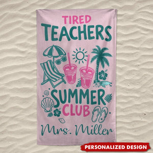 Personalized Teachers Summer Club Beach Towel - Custom Name