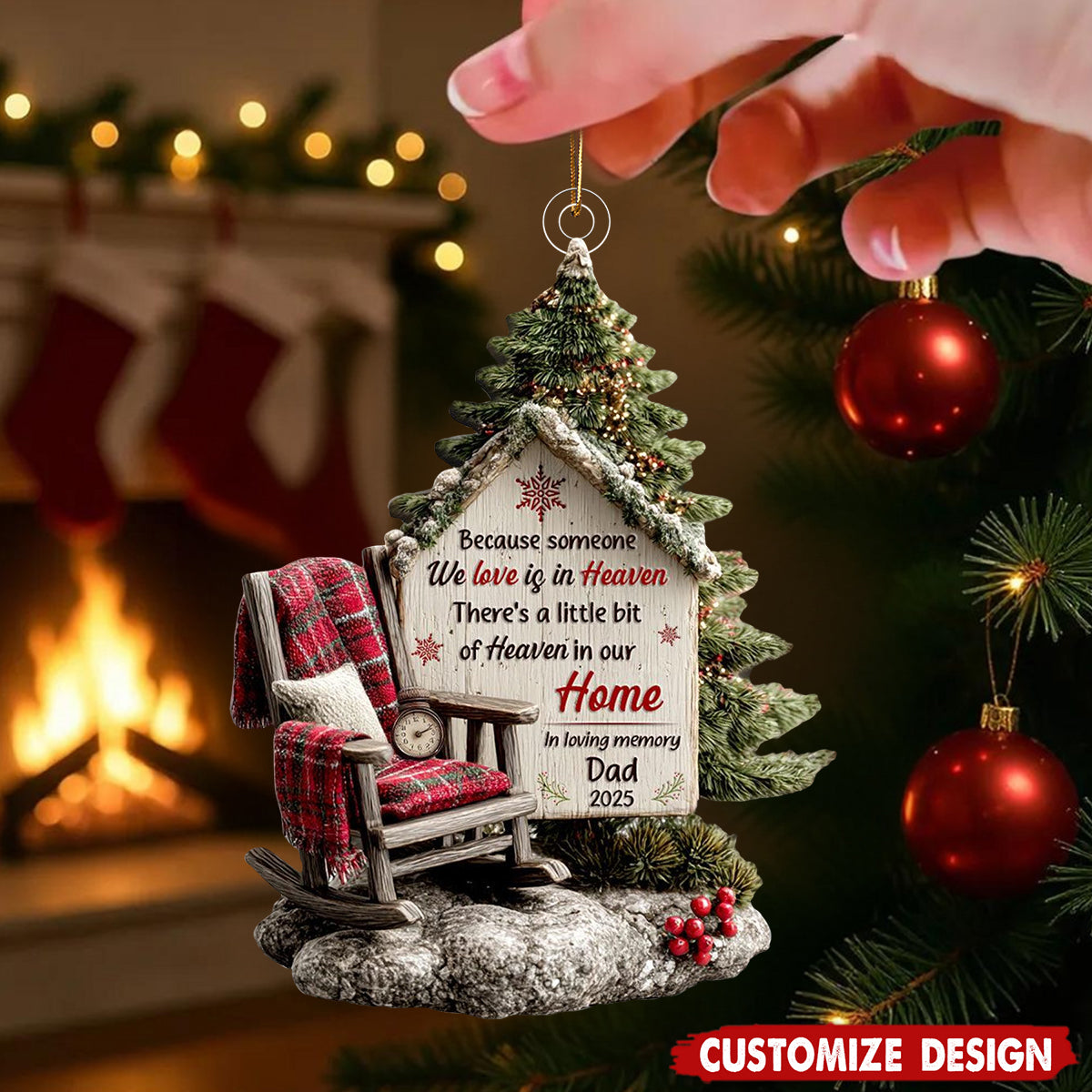 Personalized Memorial Christmas Ornament – Heaven in Our Home Keepsake