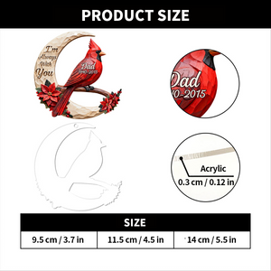 Personalized Cardinal Memorial Ornament – “I’m Always With You”