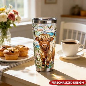 Love Highland Cows - Custom Name Highland Cow Tumbler