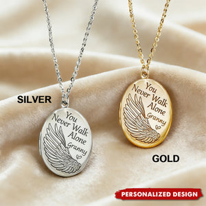 You Never Walk Alone - Personalized Photo Memorial Locket Necklace