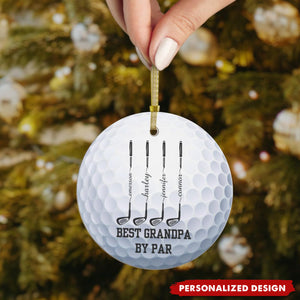 Personalized Golf Club Silhouette Christmas Acrylic Ornament - Gift for Grandpa,Dad