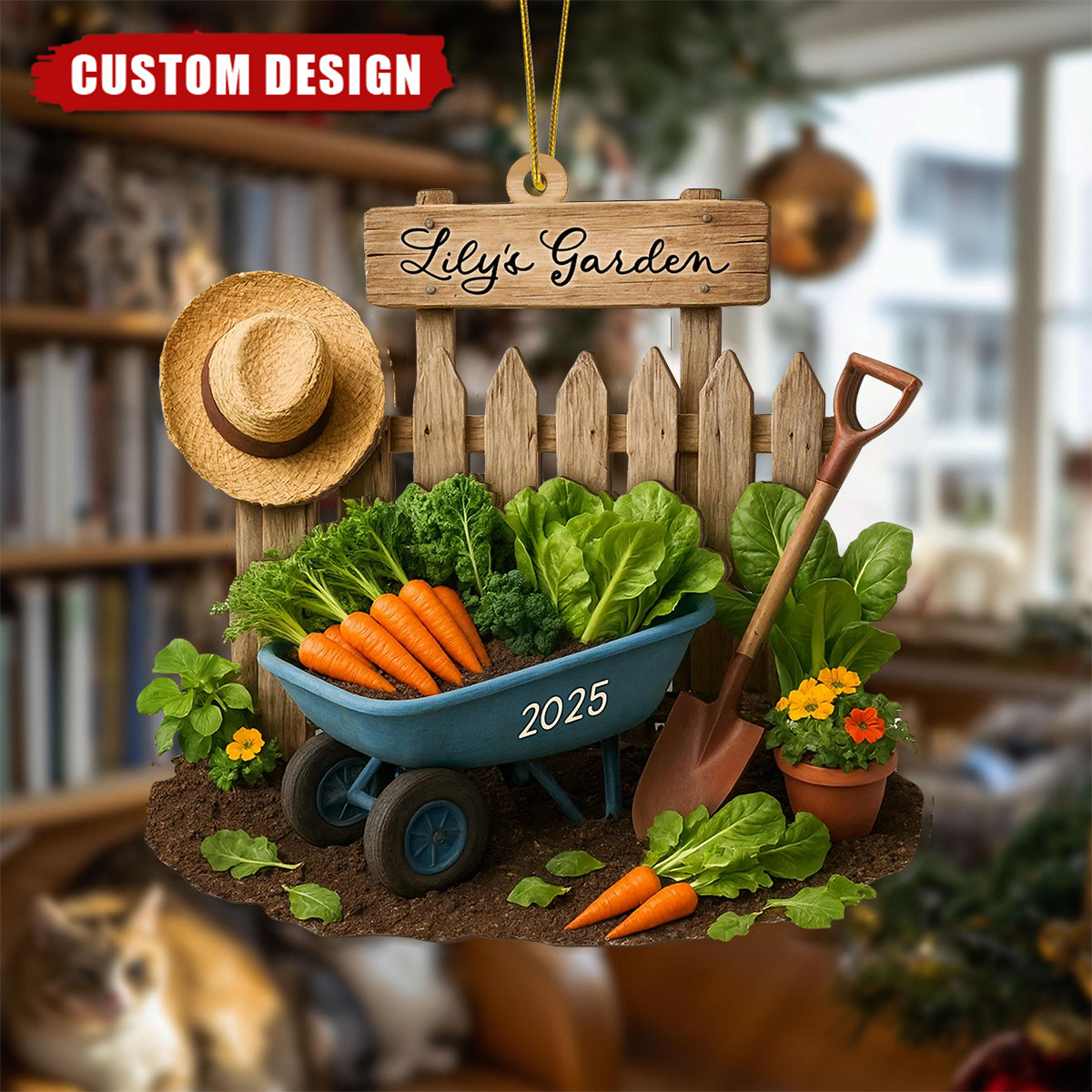 Personalized Vegetable Garden Ornament – Custom Name Garden Decor