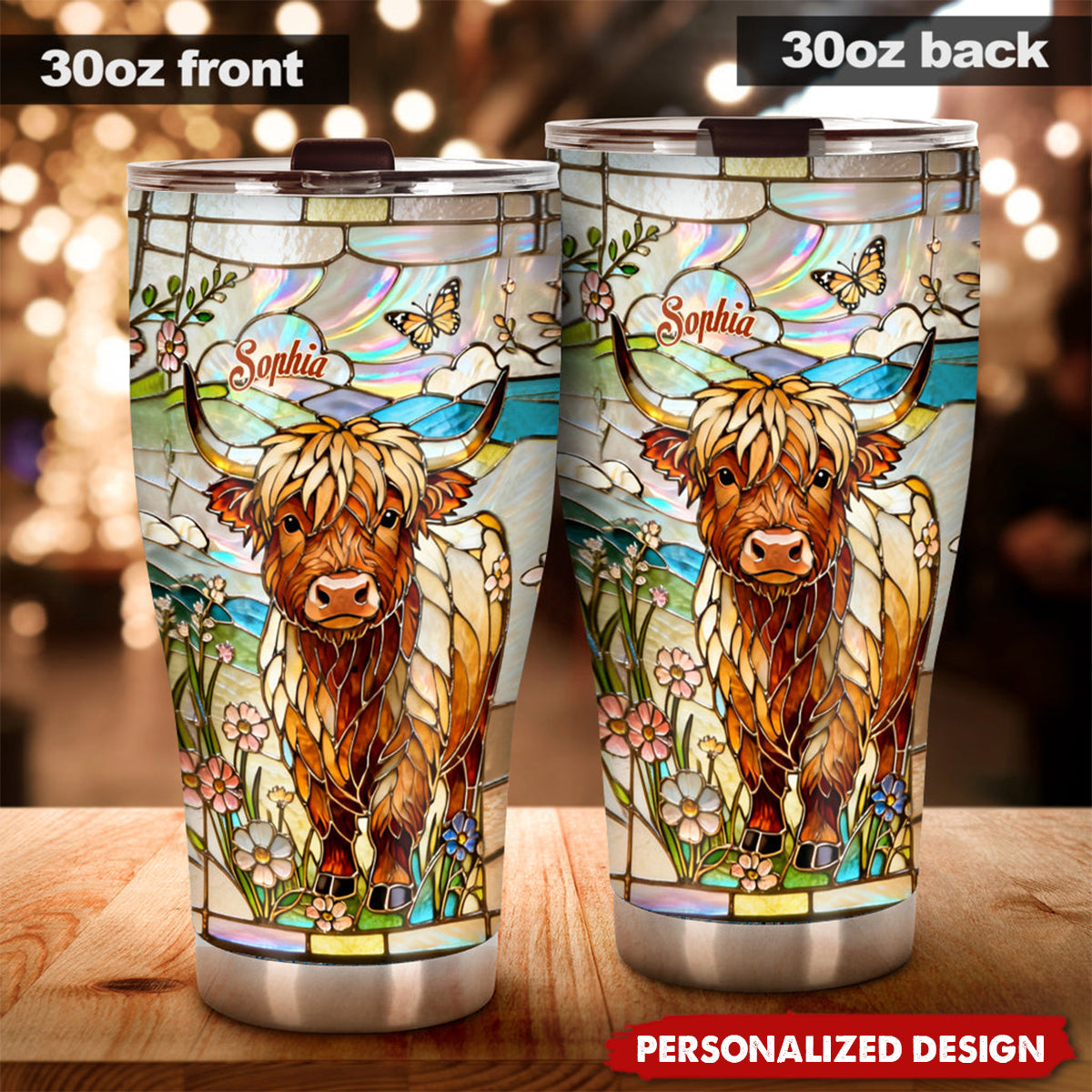 Love Highland Cows - Custom Name Highland Cow Tumbler