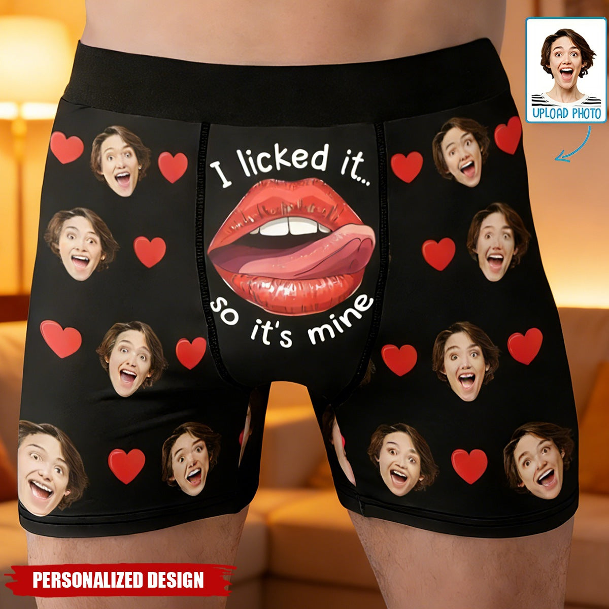 Personalized Photo Boxer Briefs — Funny Valentine's Day Gift For Him