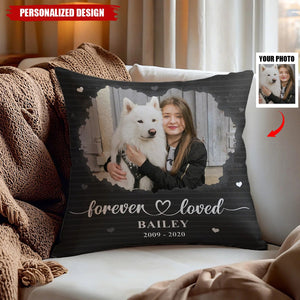Personalized Forever Loved Memorial Pillow - Custom Photo & Name  for Loss of Loved One