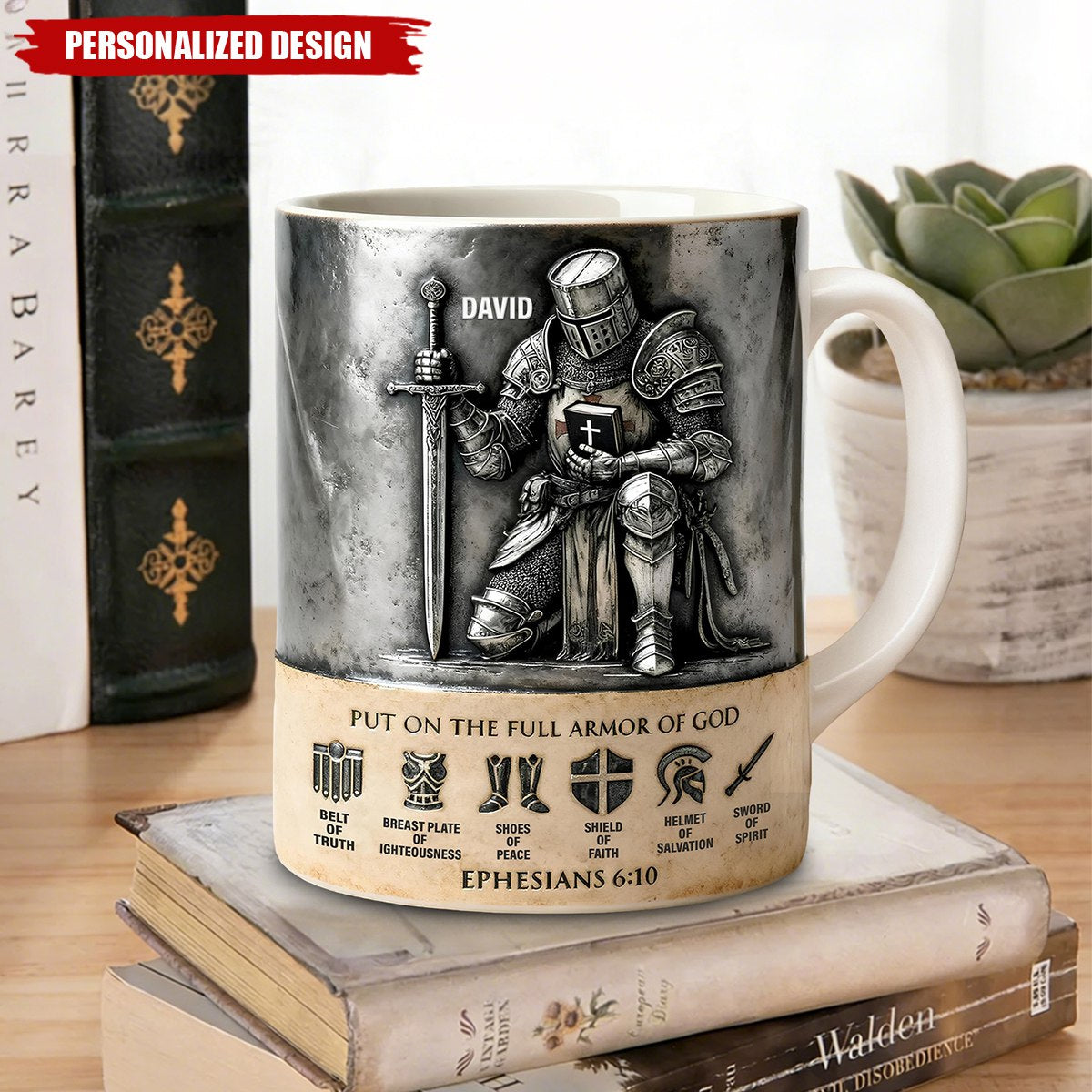 Personalized Full Armor of God Knight Mug – Gift For Christian