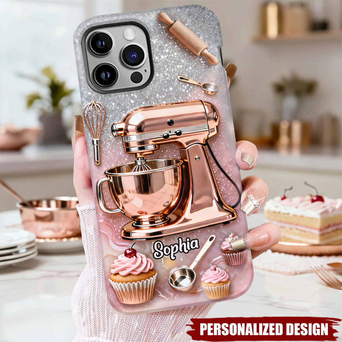 Personalized Baking Phone Case – Cute Baking Mixer Design Gift for Baking Lovers