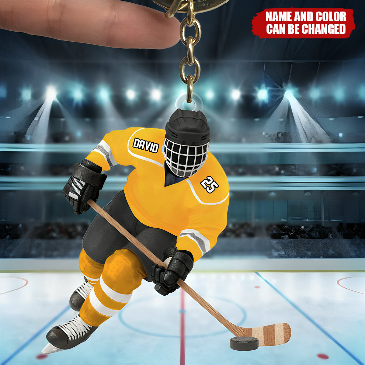 Personalized Ice Hockey Player Keychain — Gifts For Sport Lovers