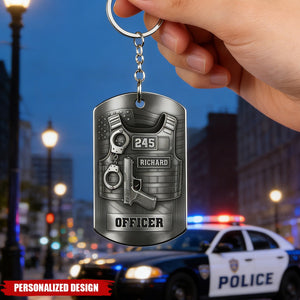 Personalized Police Officer Keychain —  Gift For Police Officers