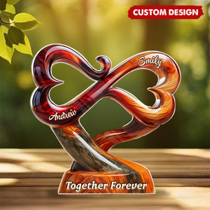 Personalized Infinity Heart Couple Ornament – 'Together Forever' Custom Name Home Decor