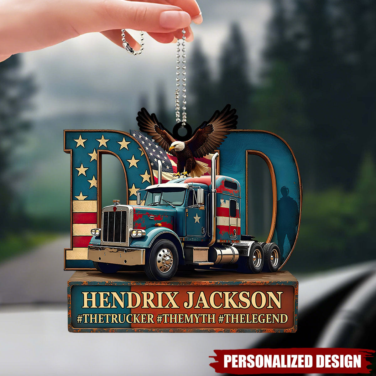 Personalized Trucker Car Hanging Ornament – Gift For Truck Drivers