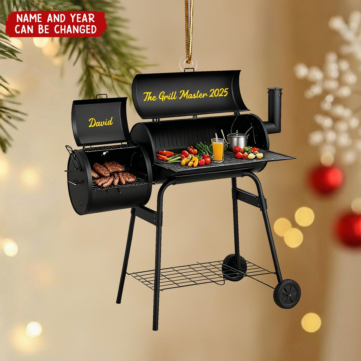 Personalized Grill Master BBQ Ornament – Perfect Gift for Grill Lovers