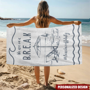 Personalized Teacher Summer Beach Towel With Funny Teacher Slogans - Custom Name