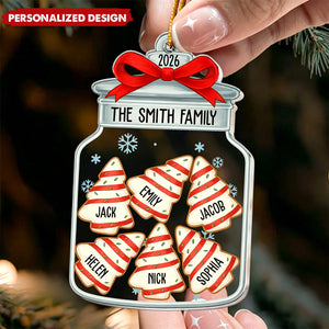 Personalized Family Name Christmas Cookie Jar Acrylic Ornament