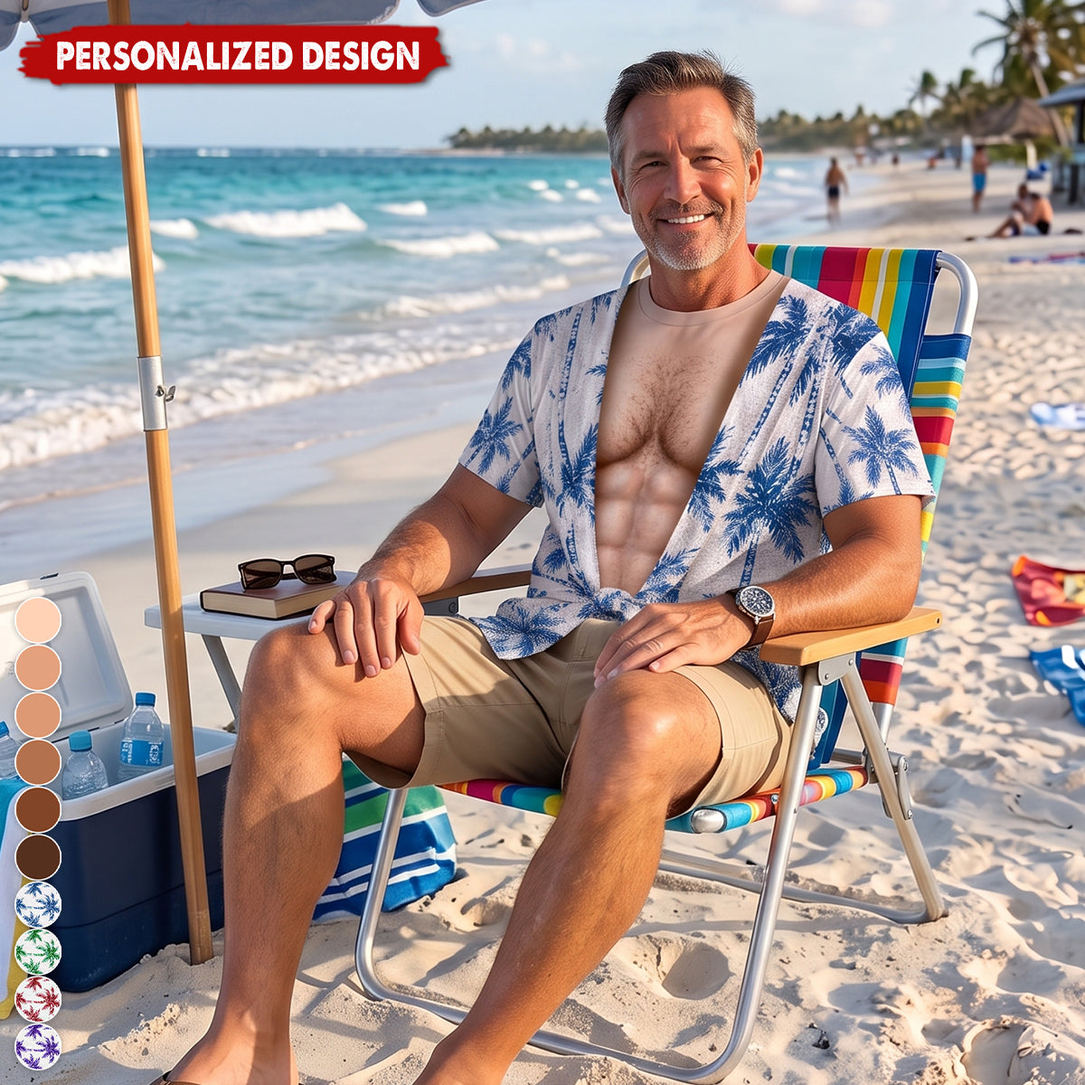 Personalized Optical Illusion Tropical Palm Wrap Kimono T-Shirt