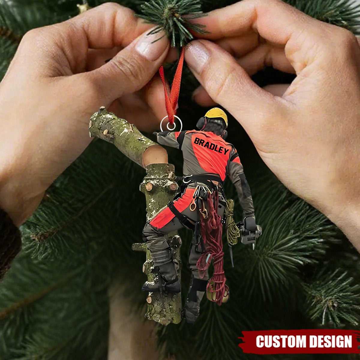 Custom Tree Climber Christmas Ornament – Personalized Arborist Gift for Him