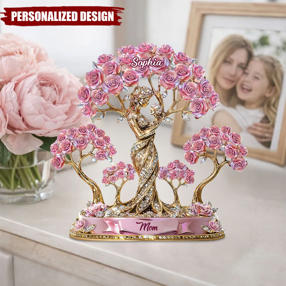 Personalized Mom Acrylic Plaque – The Love Between Mother And Her Kids