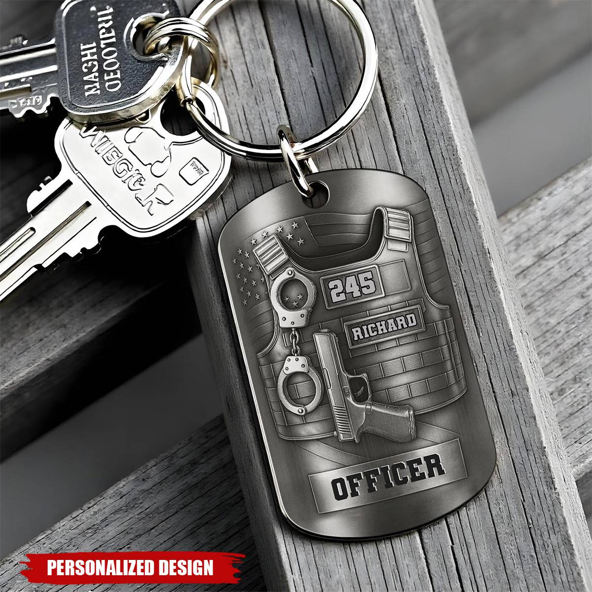 Personalized Police Officer Keychain —  Gift For Police Officers