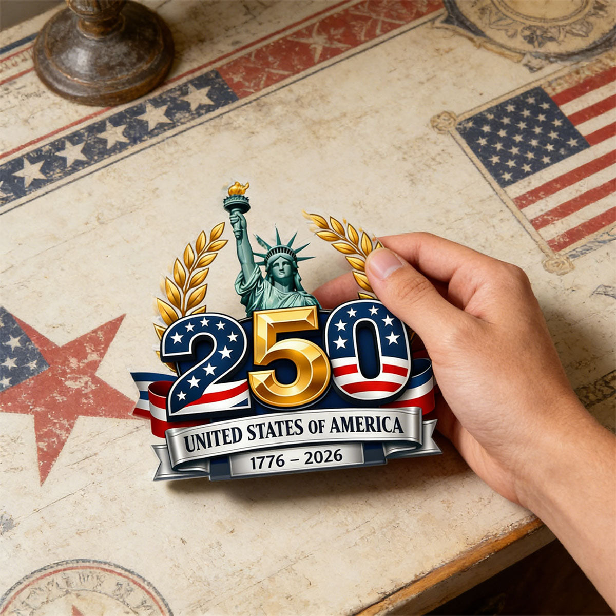 US 250th Anniversary Acrylic Plaque – 1776-2026 Statue of Liberty Patriotic Decor