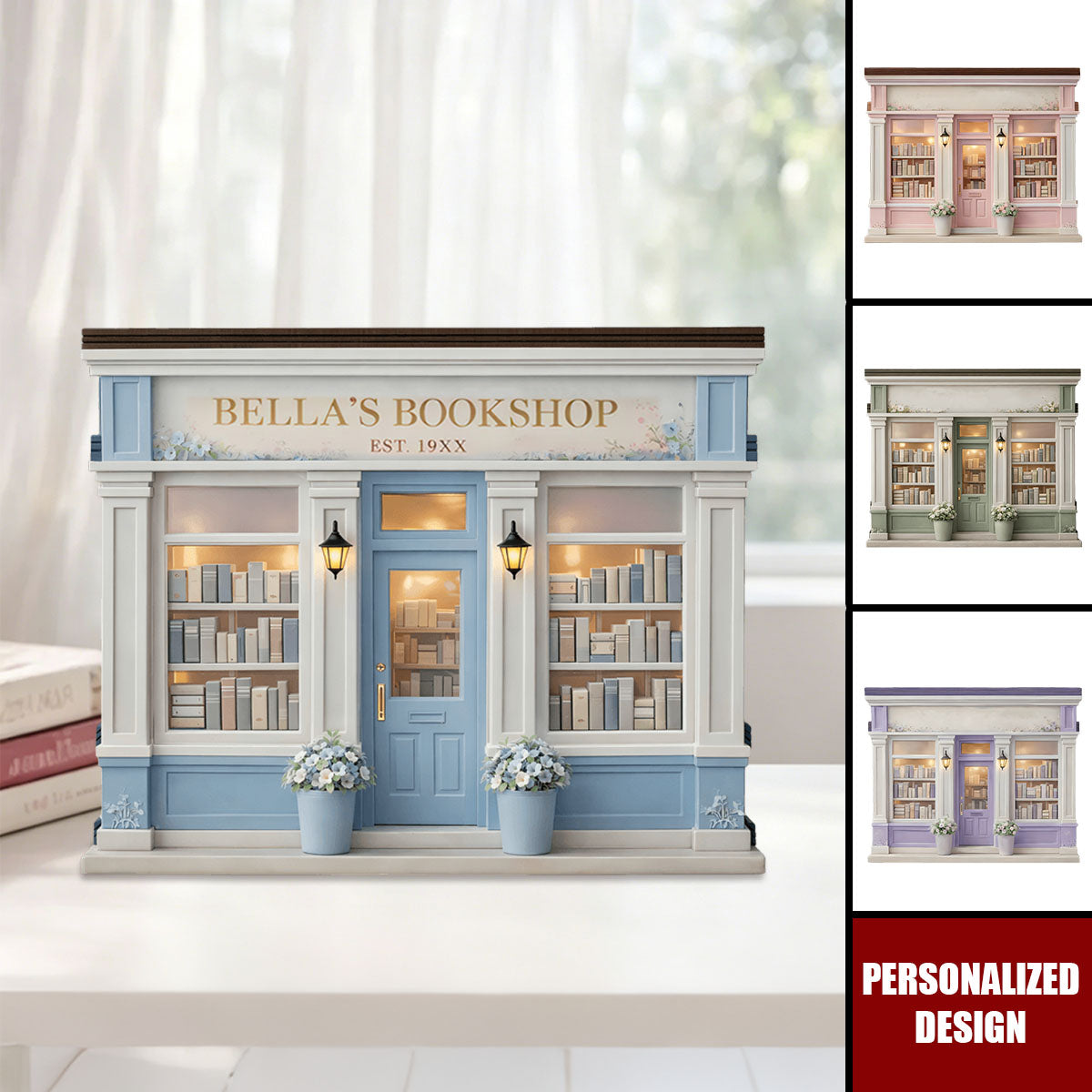 Personalized Bookshop Wooden Plaque - Custom Book Lover Keepsake Decor