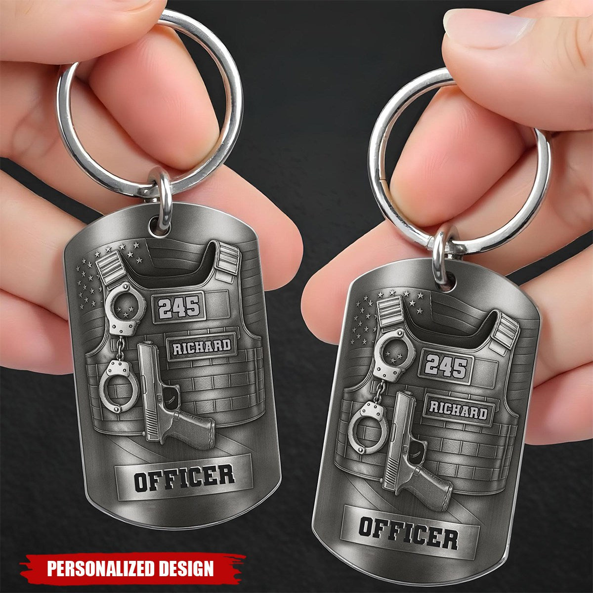 Personalized Police Officer Keychain —  Gift For Police Officers