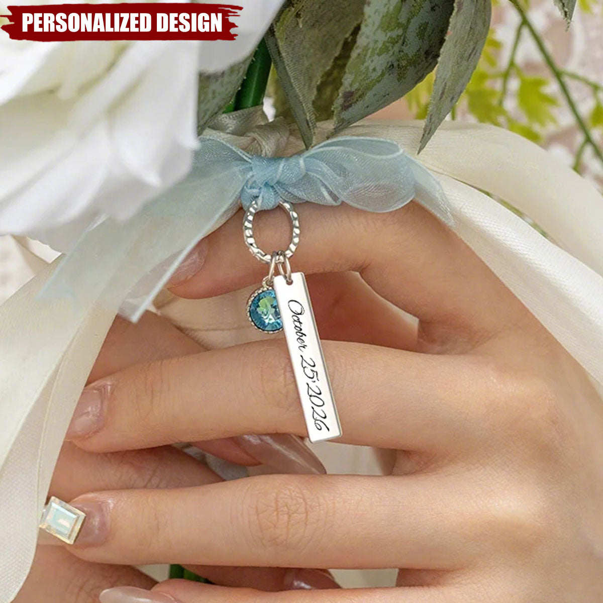 Personalized Wedding Bouquet Charm -  Wedding Gift for the Bride