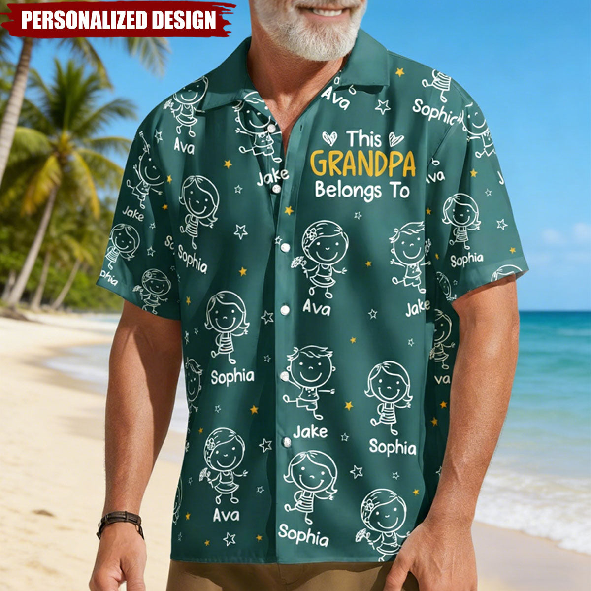This Grandpa Belongs To Doodle - Personalized Hawaiian Shirt